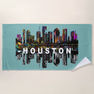 Serviette De Plage Houston, Texas couvert de graffitis