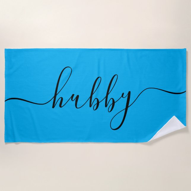 Serviette de plage - Hubby Bleu clair (Devant)