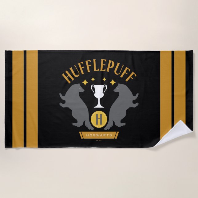 Serviette De Plage HUFFLEPUFF™ Badger and Cup House Pride Graphisme (Devant)