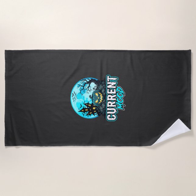 Serviette De Plage Humeur actuelle d'Halloween Citrouille Hantée (Devant)
