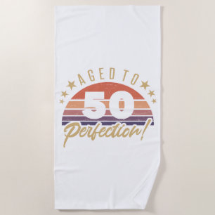 Serviette De Plage Humour 50e anniversaire de Retro
