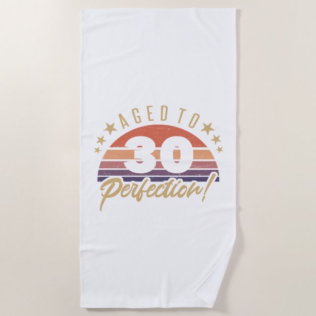 Serviette De Plage Humour d'anniversaire Retro 30th (Devant)