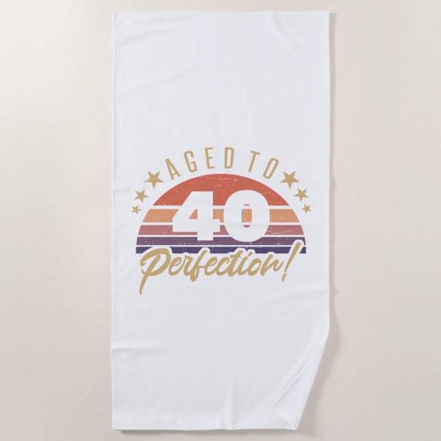 Serviette De Plage Humour d'anniversaire Retro 40th (Devant)