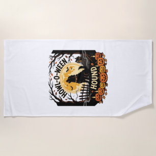 Serviette De Plage Hurlement de chien de la lune d'Halloween (2)