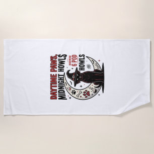 Serviette De Plage Hurlements de chien Halloween minuit