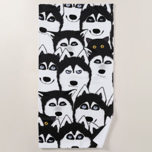 Serviette de plage Huskies