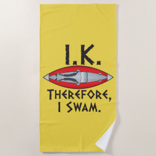 Serviette De Plage I.K. Donc Je Marche Funny Kayaker