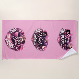 Serviette De Plage I Love Yuri | Kawaii Girls’ Love Anime Aesthetic 