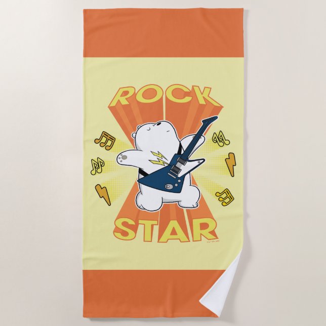 Serviette De Plage Ice Bear - Rock Star (Devant)
