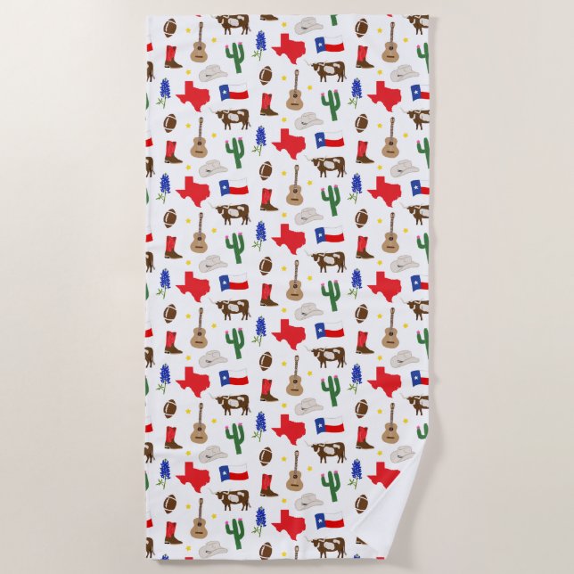Serviette De Plage Icônes du Texas (Devant)