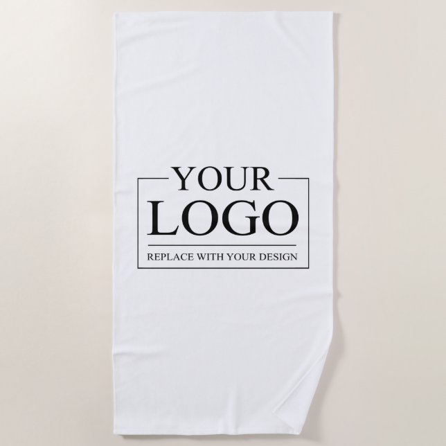 Serviette De Plage Idée personnalisée du Mariage Ajouter un logo (Devant)
