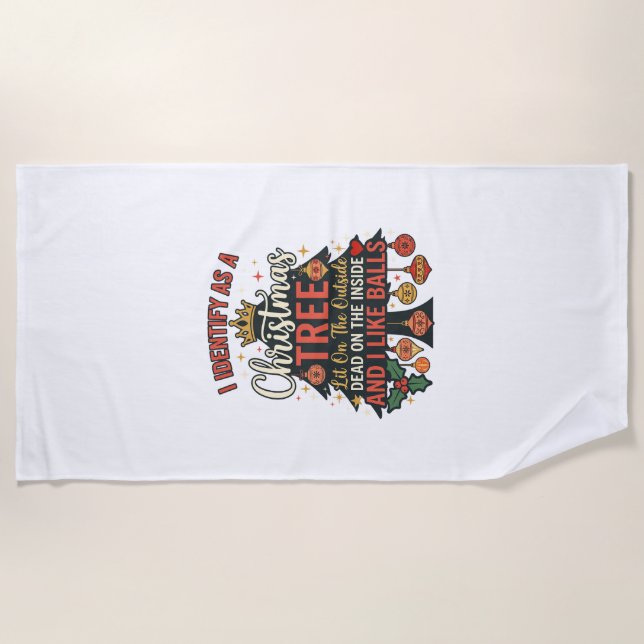 Serviette De Plage Identifier comme boules de couronne d'arbre de Noë (Devant)
