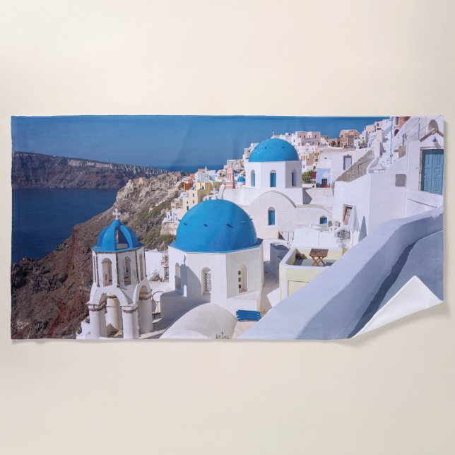 Serviette De Plage Île de Santorin, Grèce (Devant)