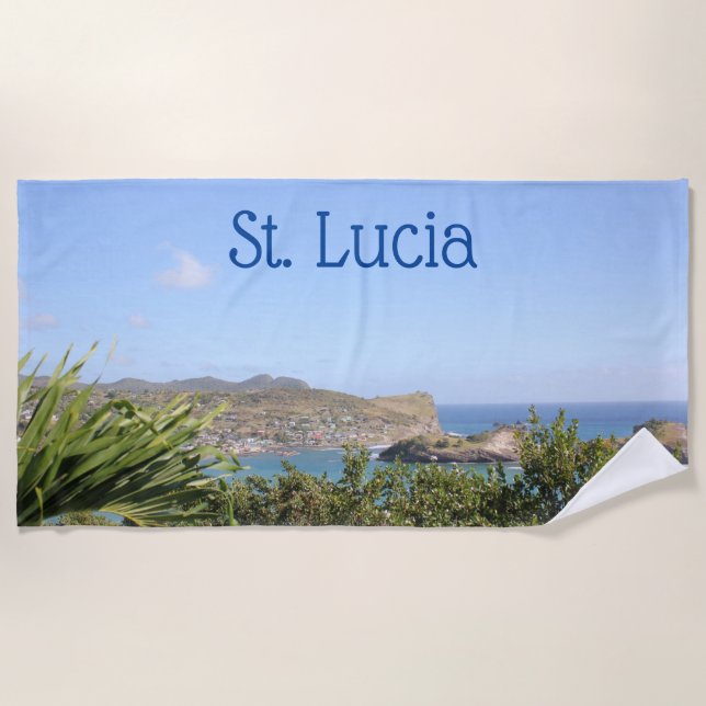 Serviette De Plage Île des Caraïbes pittoresques Sainte-Lucie (Devant)