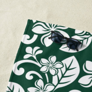SERVIETTE DE PLAGE ÎLE PLUMERIA (VERT FORESTIER)