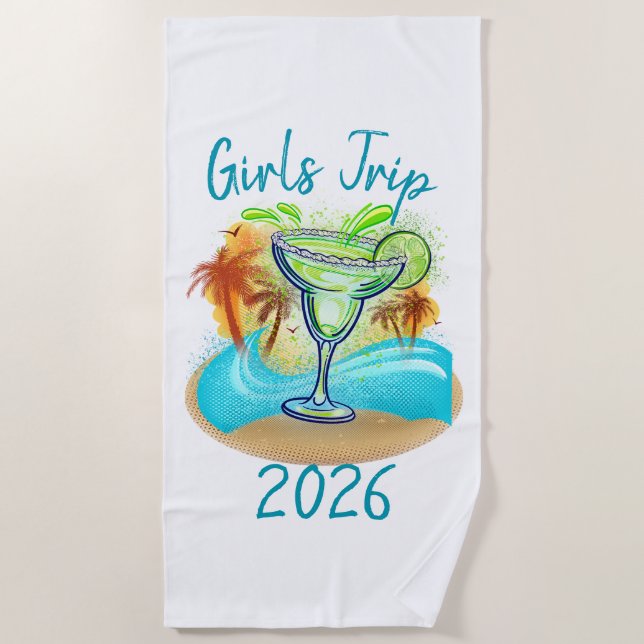 Serviette De Plage Île tropicale personnalisée (Devant)
