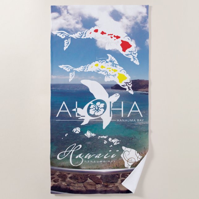 Serviette De Plage Îles d'Hawaï Aloha (Devant)