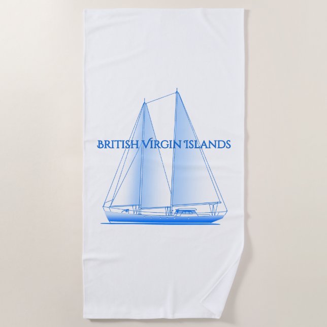 Serviette De Plage Îles Vierges britanniques Voilier Nautique Côtier  (Devant)