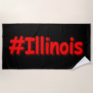 Serviette De Plage "#Illinois" Joli Design. Commandez dès maintenant