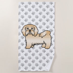 Serviette De Plage Illustration de chien de dessin animé mignon Havan