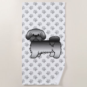 Serviette De Plage Illustration de chien de dessin animé mignon Shih