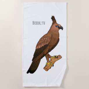 Serviette De Plage illustration de dessin animé d'aigle de Java