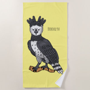 Serviette De Plage Illustration de dessin animé d'aigle harpie