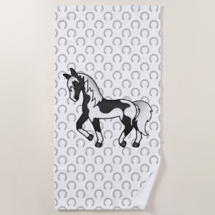 Serviette De Plage Illustration de dessin animé de cheval trotteur Pi