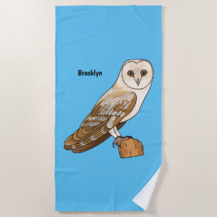 Serviette De Plage Illustration de dessin animé de la chouette grange
