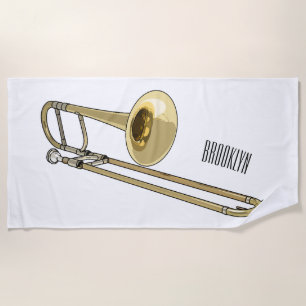 Serviette De Plage Illustration de dessin animé de Trombone