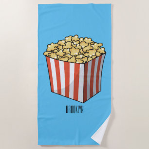 Serviette De Plage Illustration de dessin animé Popcorn