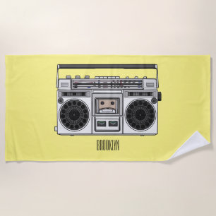 Serviette De Plage Illustration de dessin animé radio