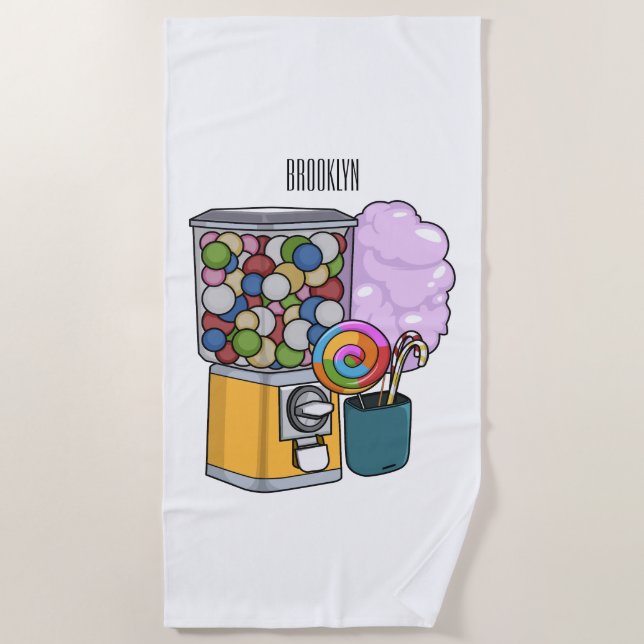 Serviette De Plage Illustration de dessin de bonbon (Devant)