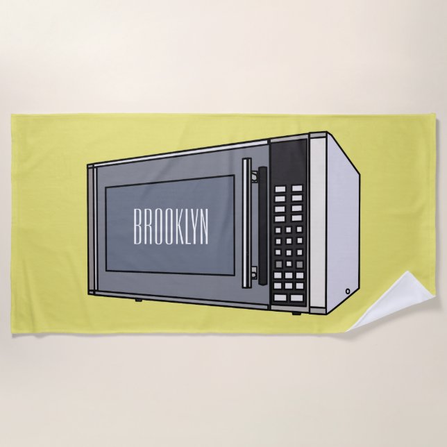 Serviette De Plage Illustration de dessin sur micro-ondes (Devant)