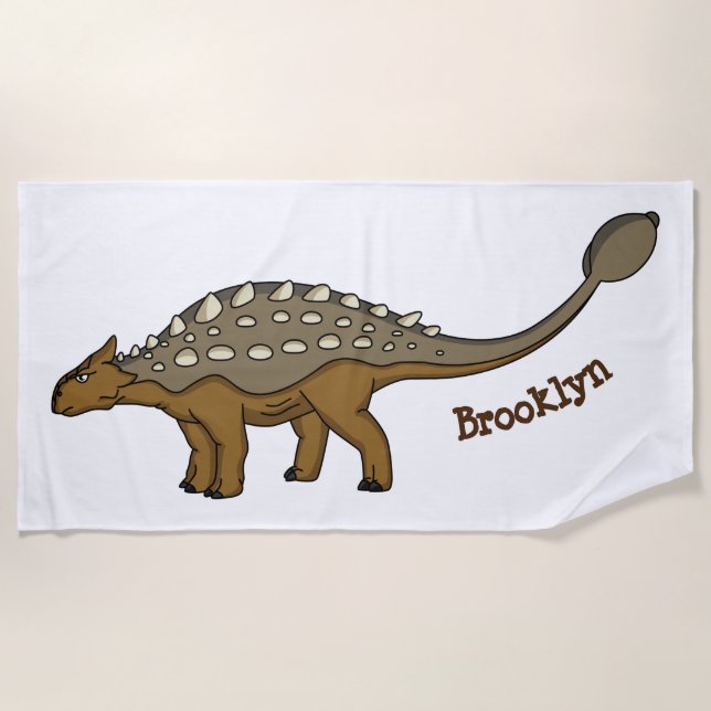 Serviette De Plage Illustration de dinosaure blindé Ankylosaurus (Devant)