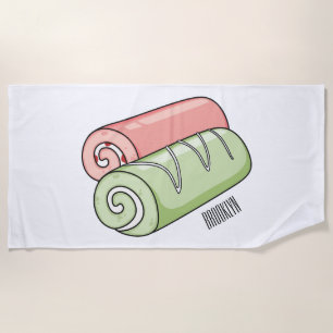 Serviette De Plage Illustration de gâteau suisse roll / roll