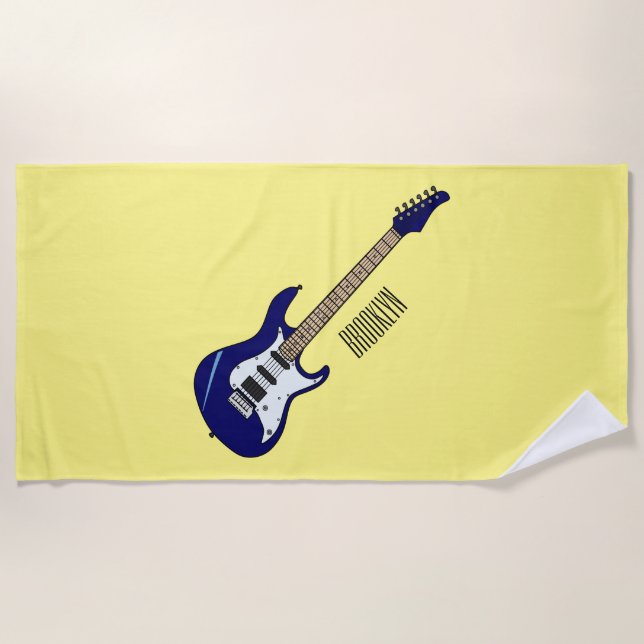 Serviette De Plage Illustration de guitare électrique (Devant)
