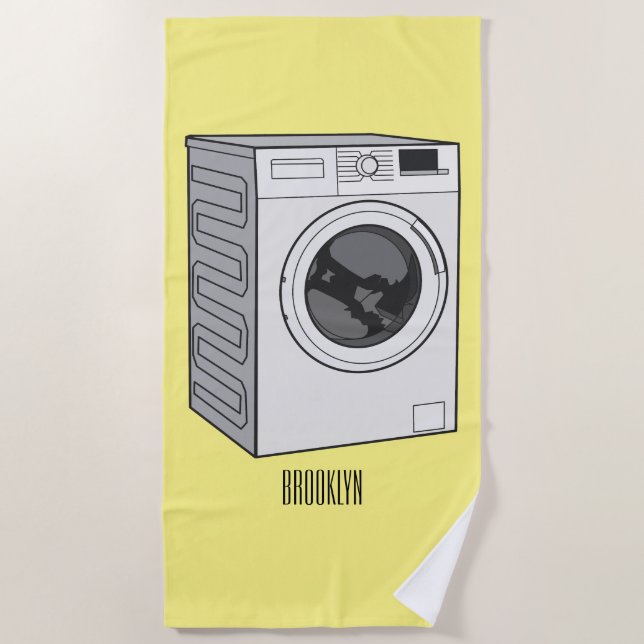 Serviette De Plage Illustration de la machine à laver (Devant)