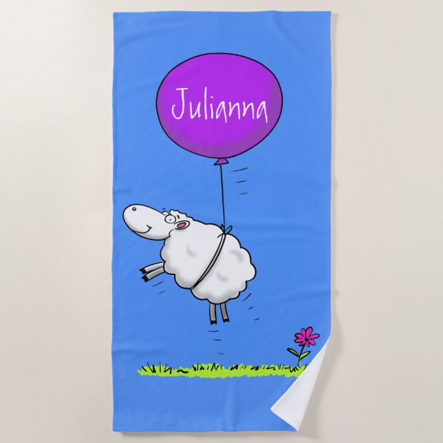 Serviette De Plage Illustration de l'humour en ballons de mouton mign (Devant)