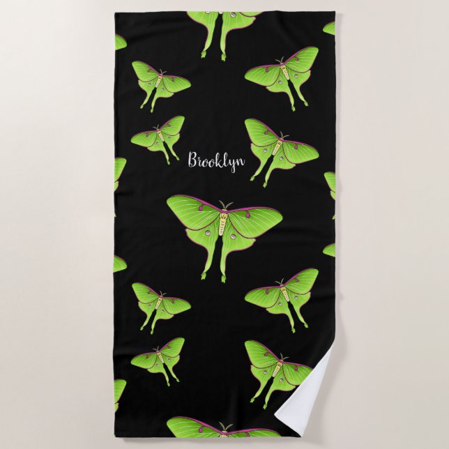 Serviette De Plage Illustration de Luna Moth (Devant)