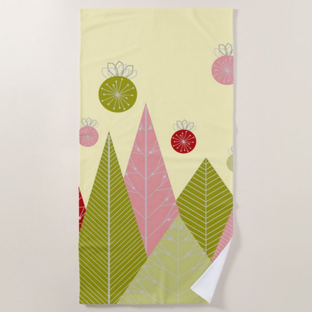 Serviette De Plage Illustration de Noël festif (Devant)