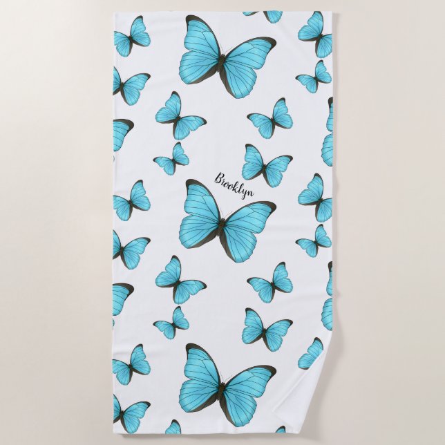 Serviette De Plage Illustration de papillons Morpho (Devant)