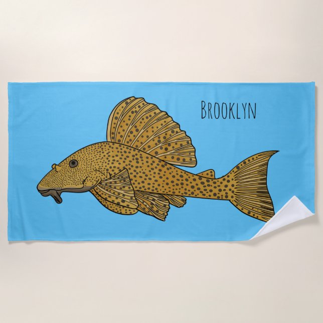 Serviette De Plage Illustration de poisson Pleco (Devant)