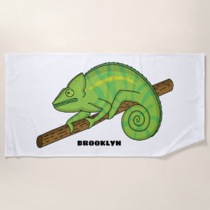 Serviette De Plage Illustration du caméléon de la parson