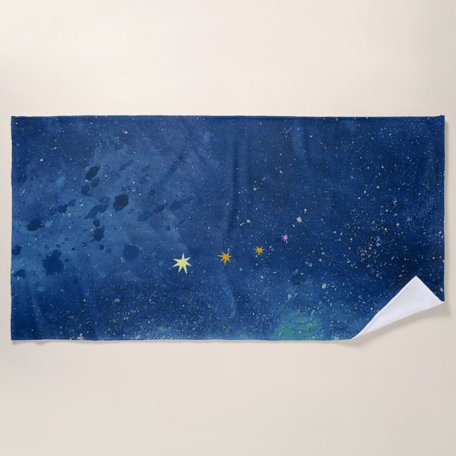 Serviette De Plage Illustration du ciel étoilé (Devant)
