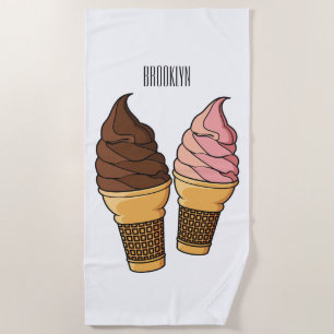 Serviette De Plage Illustration du cône de crème glacée
