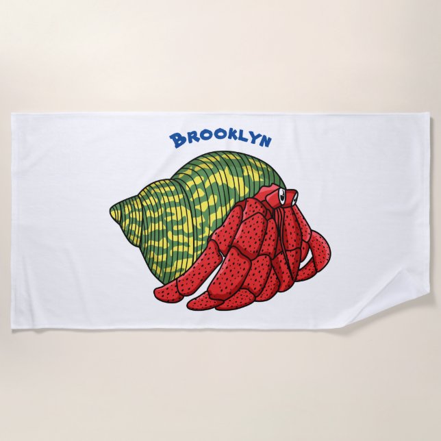 Serviette De Plage Illustration du crabe mignon (Devant)