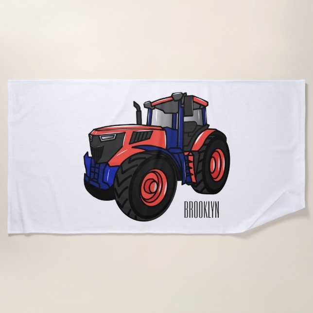 Serviette De Plage Illustration du tracteur (Devant)