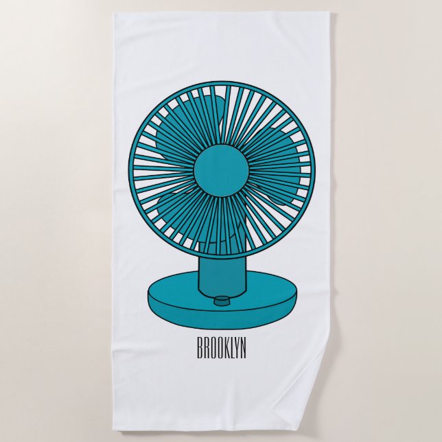 Serviette De Plage Illustration du ventilateur (Devant)
