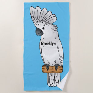 Serviette De Plage Illustration d'un oiseau de cobaye-parapluie